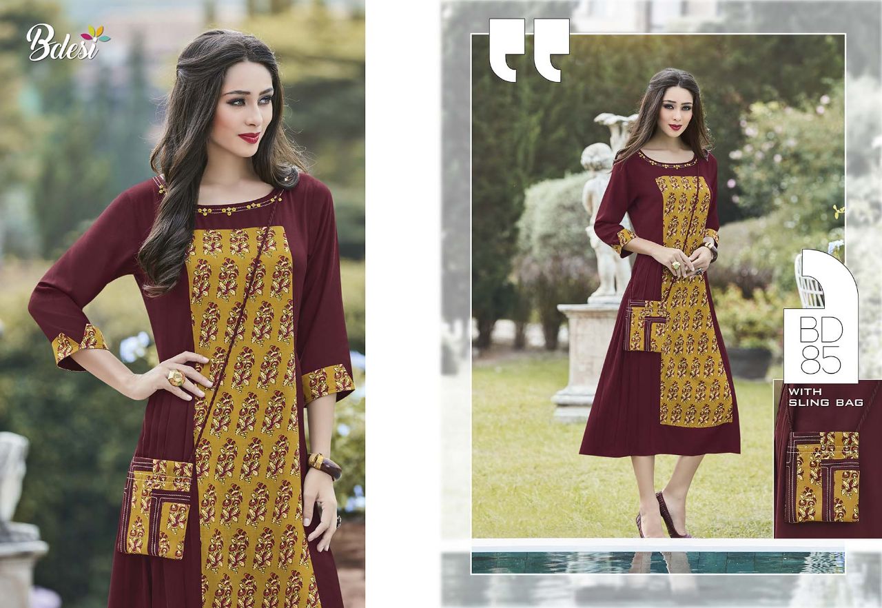 Summer Shine By Bdesi 79 To 85 Series Designer Beautiful Stylish Fancy Colorful Party Wear & Ethnic Wear Cotton/ Modal/ Rayon Embroidered Kurtis At Wholesale Price