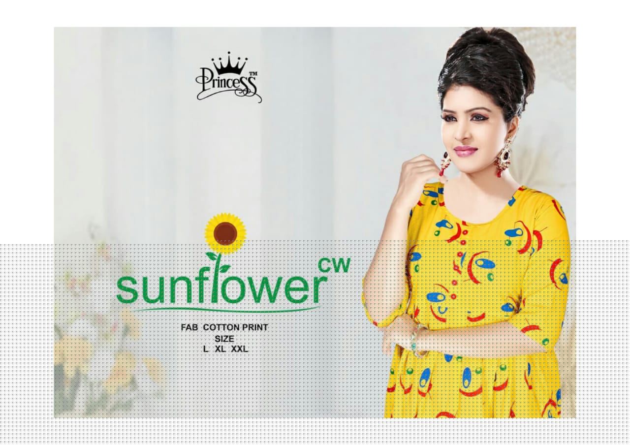 Sun Flower By Princess 101 To 112 Series Stylish Fancy Beautiful Colorful Casual Wear & Ethnic Wear Cotton Printed Kurtis At Wholesale Price