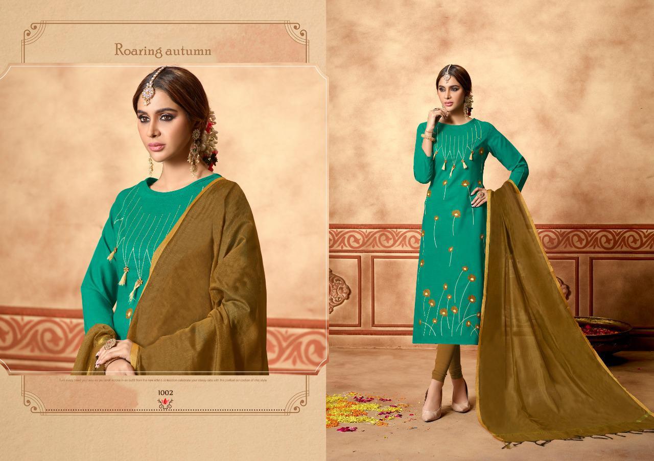 Sun Shine By Amrut Varsha Creation 1001 To 1008 Series Beautiful Suits Stylish Fancy Colorful Party Wear & Ethnic Wear Heavy Cotton Slub Embroidery Dresses At Wholesale Price