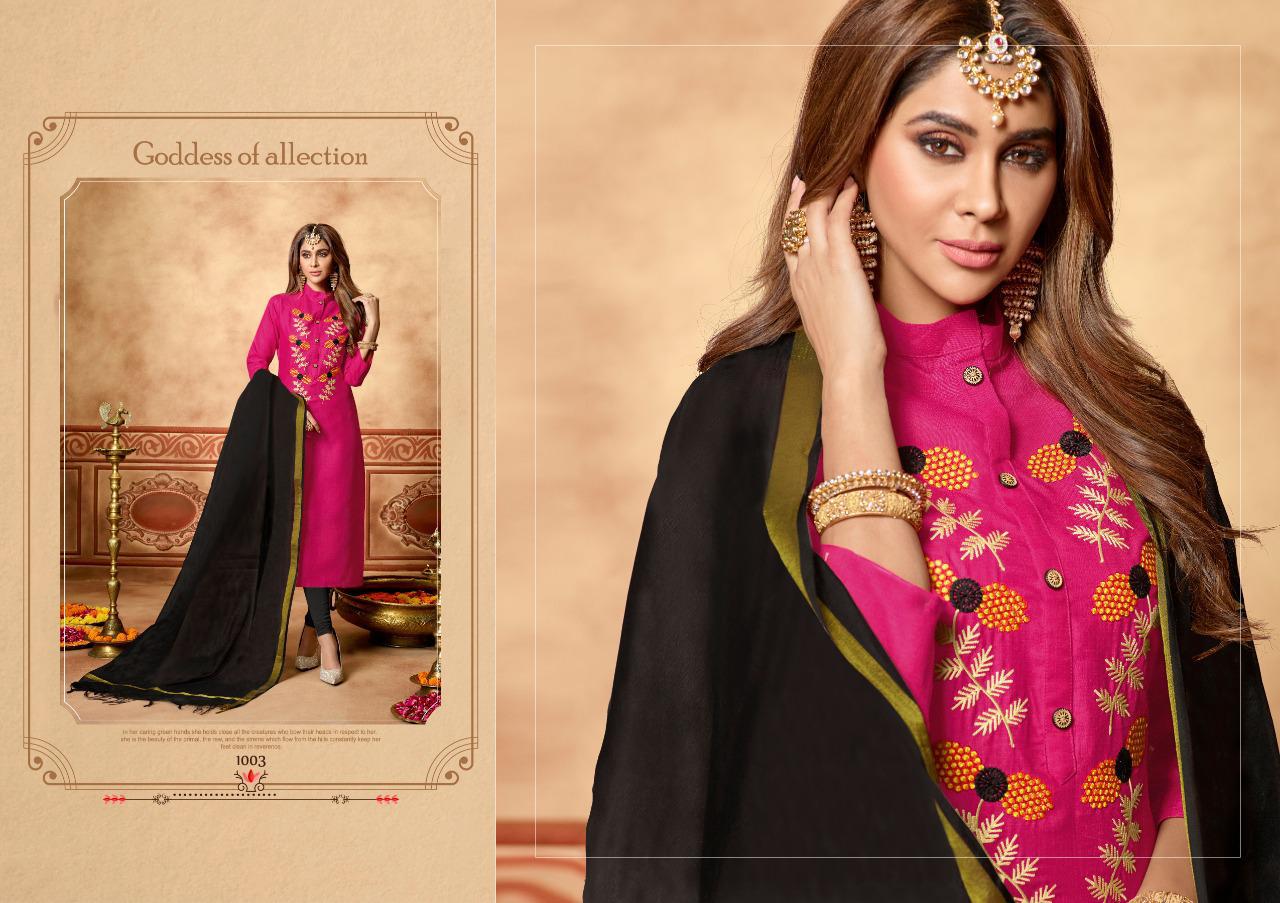 Sun Shine By Amrut Varsha Creation 1001 To 1008 Series Beautiful Suits Stylish Fancy Colorful Party Wear & Ethnic Wear Heavy Cotton Slub Embroidery Dresses At Wholesale Price