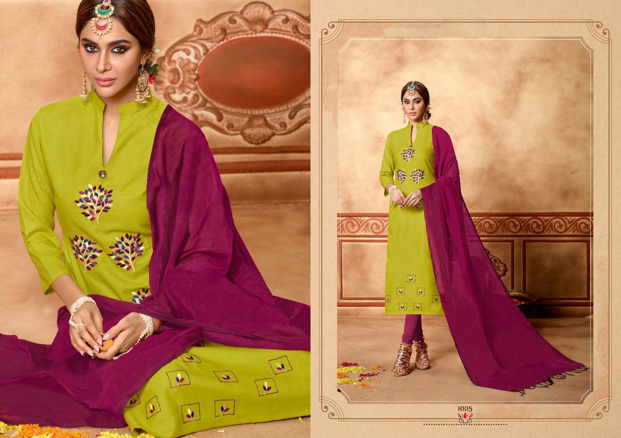 Sun Shine By Amrut Varsha Creation 1001 To 1008 Series Beautiful Suits Stylish Fancy Colorful Party Wear & Ethnic Wear Heavy Cotton Slub Embroidery Dresses At Wholesale Price