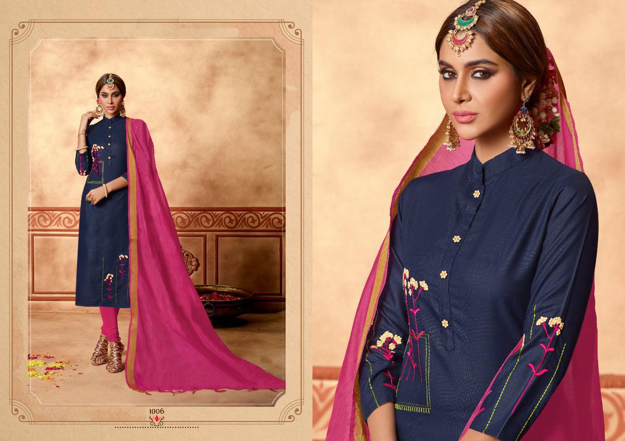 Sun Shine By Amrut Varsha Creation 1001 To 1008 Series Beautiful Suits Stylish Fancy Colorful Party Wear & Ethnic Wear Heavy Cotton Slub Embroidery Dresses At Wholesale Price