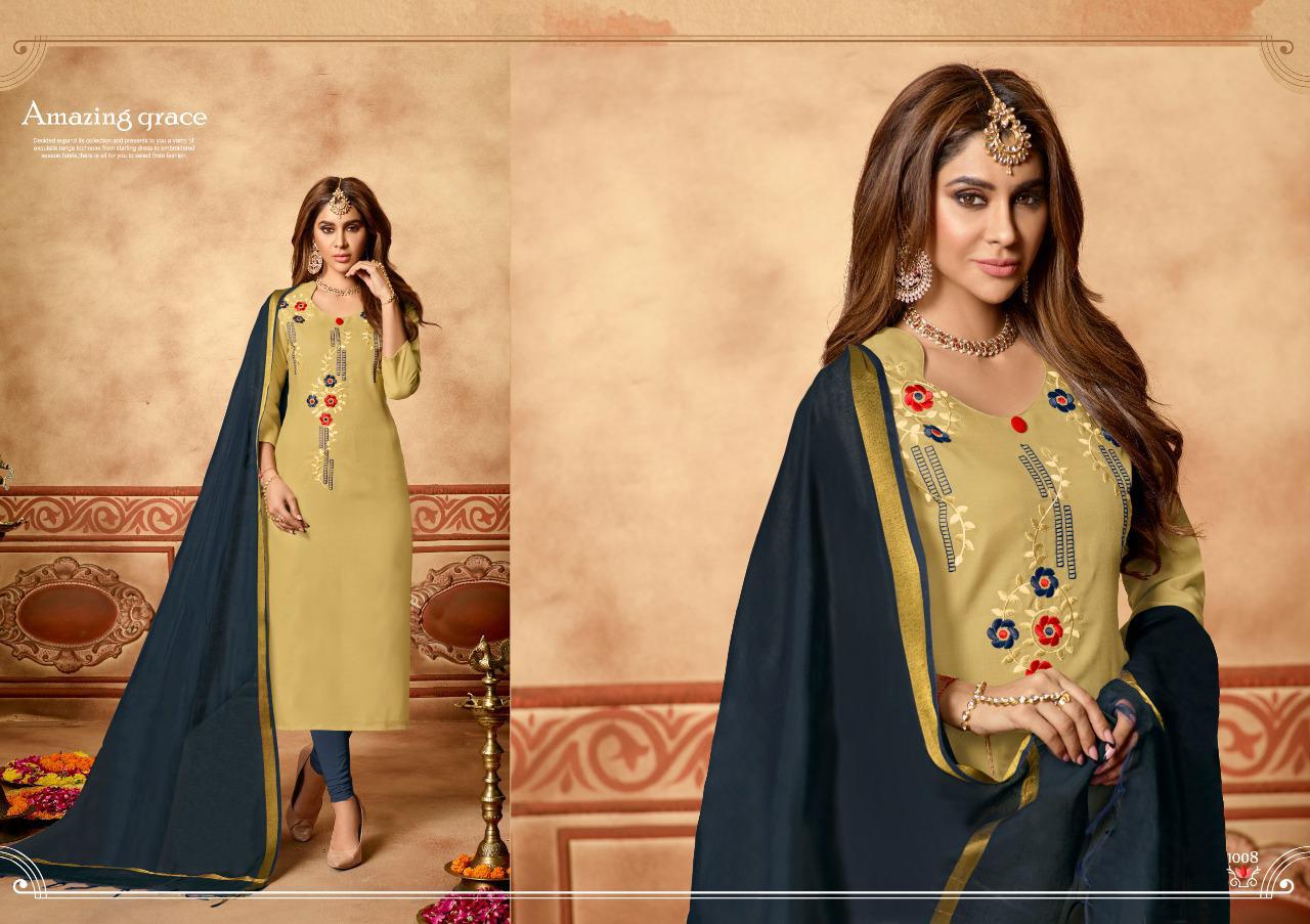 Sun Shine By Amrut Varsha Creation 1001 To 1008 Series Beautiful Suits Stylish Fancy Colorful Party Wear & Ethnic Wear Heavy Cotton Slub Embroidery Dresses At Wholesale Price