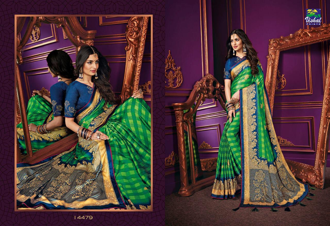 Sunheri By Vishal Prints 14472 To 14483 Series Indian Traditional Wear Collection Beautiful Stylish Fancy Colorful Party Wear & Occasional Wear Fancy Sarees At Wholesale Price