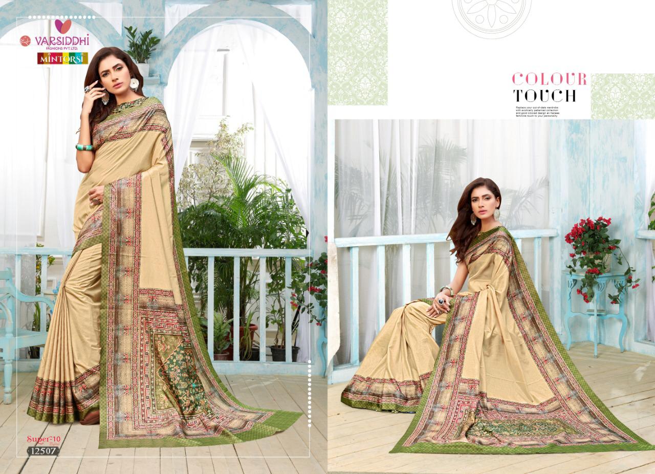 Super-10 By Varsiddhi 12501 To 12510 Series Indian Traditional Wear Collection Beautiful Stylish Fancy Colorful Party Wear & Occasional Wear Dolla Silk Sarees At Wholesale Price