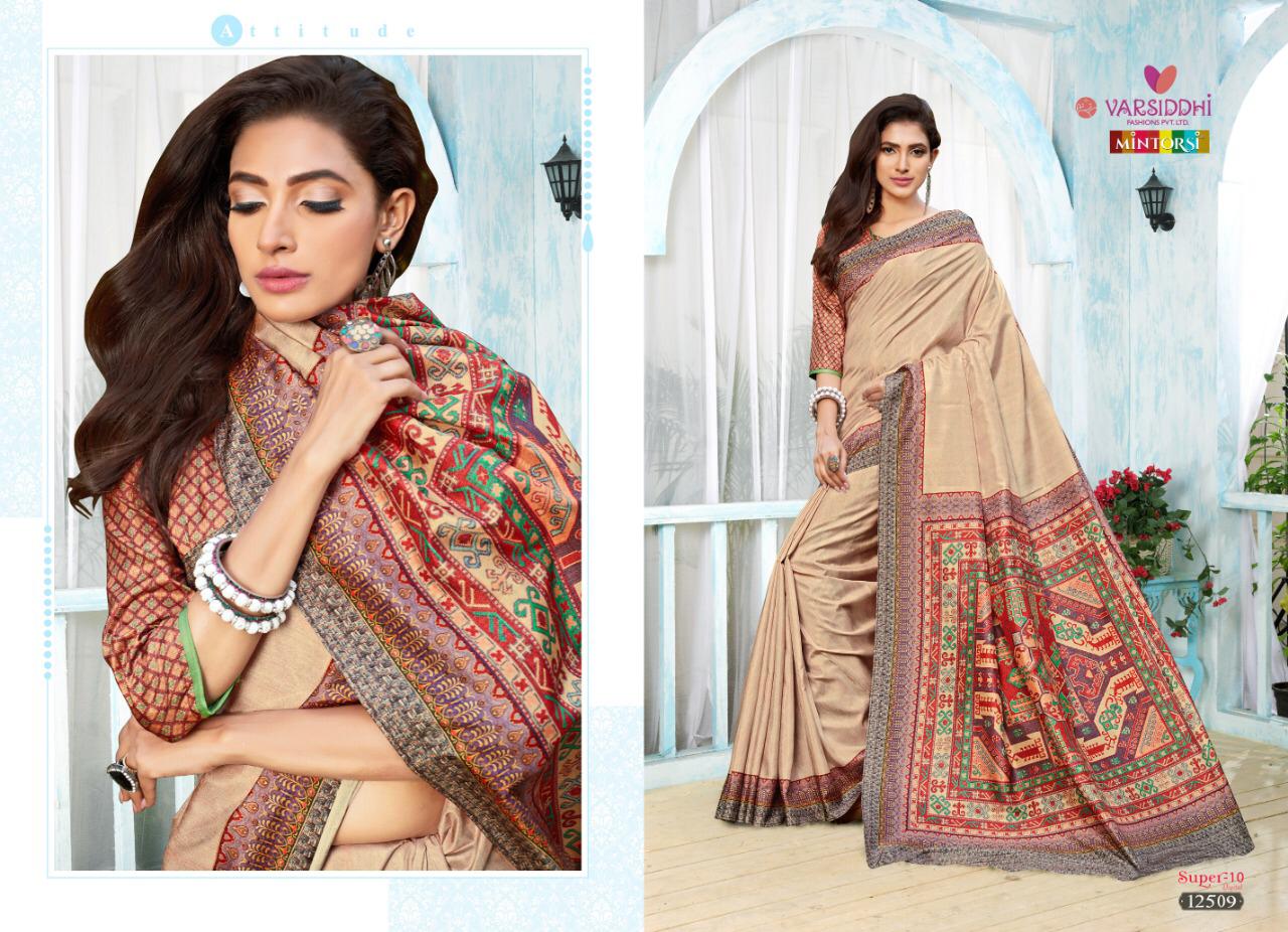 Super-10 By Varsiddhi 12501 To 12510 Series Indian Traditional Wear Collection Beautiful Stylish Fancy Colorful Party Wear & Occasional Wear Dolla Silk Sarees At Wholesale Price