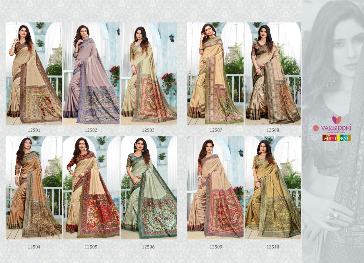 Super-10 By Varsiddhi 12501 To 12510 Series Indian Traditional Wear Collection Beautiful Stylish Fancy Colorful Party Wear & Occasional Wear Dolla Silk Sarees At Wholesale Price