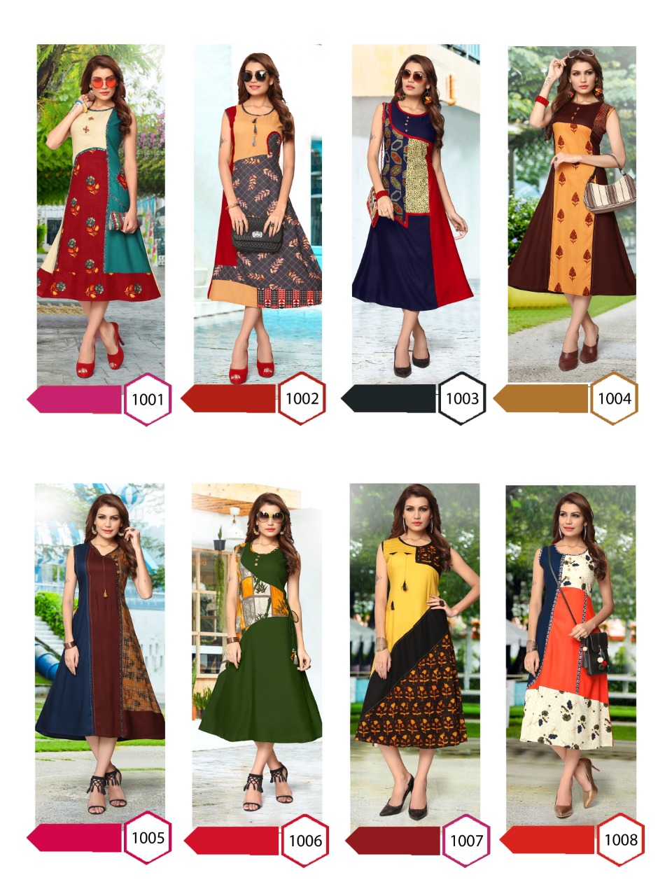 Swag Vol-2 By Gopal 1001 To 1008 Series Beautiful Colorful Stylish Fancy Casual Wear & Ethnic Wear & Ready To Wear Heavy Rayon Printed Kurtis At Wholesale Price