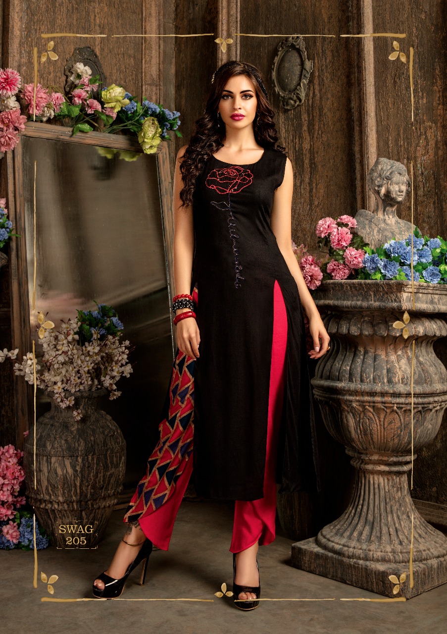 Swag Vol-2 By S4u Fashion 201 To 208 Series Designer Beautiful Stylish Fancy Colorful Casual Wear & Ethnic Wear Pure Rayon With Cotton Embroidered Kurtis At Wholesale Price