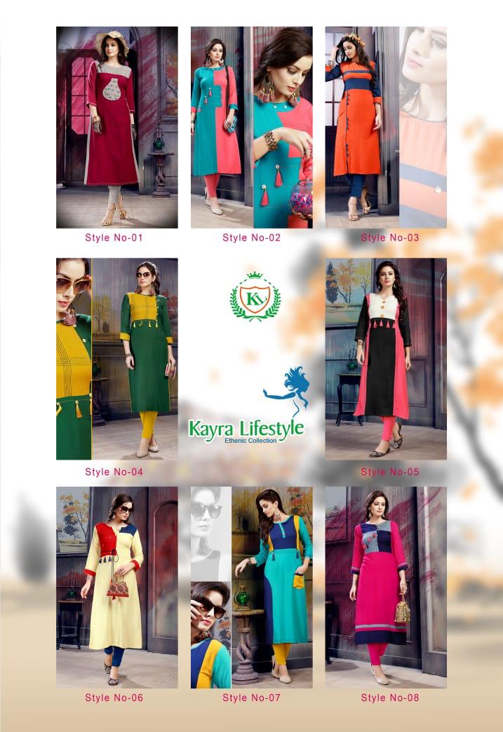 Swara Vol-1 By Kayra Lifestyle 01 To 08 Series Beautiful Stylish Fancy Colorful Party Wear & Casual Wear & Ready To Wear Rayon Printed Kurtis At Wholesale Price