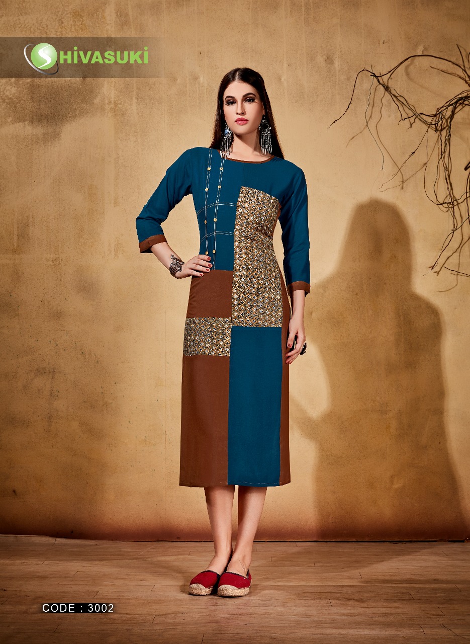 Swara Vol-3 By Shivasuki 3001 To 3008 Series Beautiful Stylish Fancy Colorful Casual Wear & Ethnic Wear & Ready To Wear Rayon Printed Kurtis At Wholesale Price