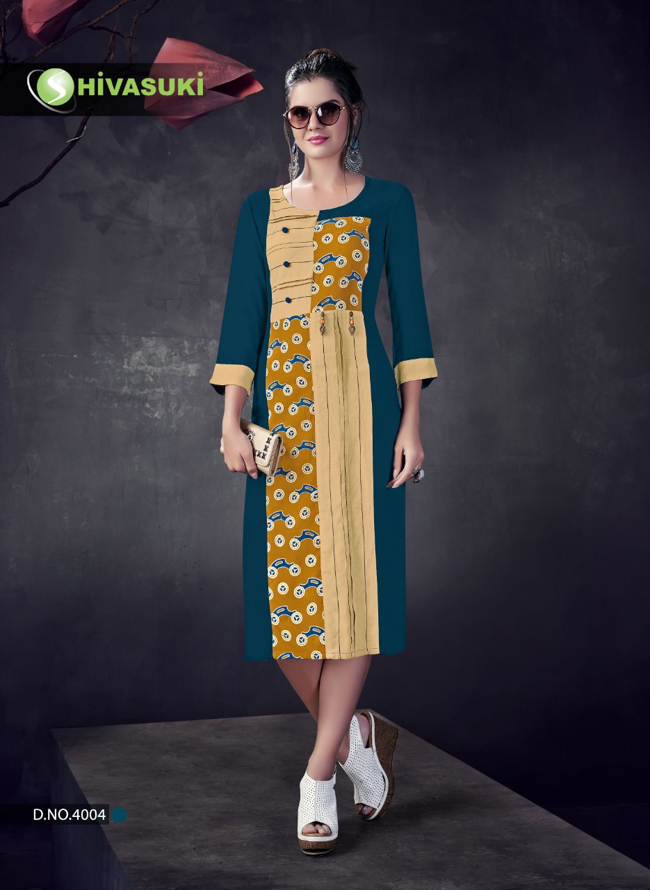 Swara Vol-4 By Shivasuki 4001 To 4008 Series Beautiful Colorful Stylish Fancy Casual Wear & Ethnic Wear & Ready To Wear Rayon Printed Kurtis At Wholesale Price