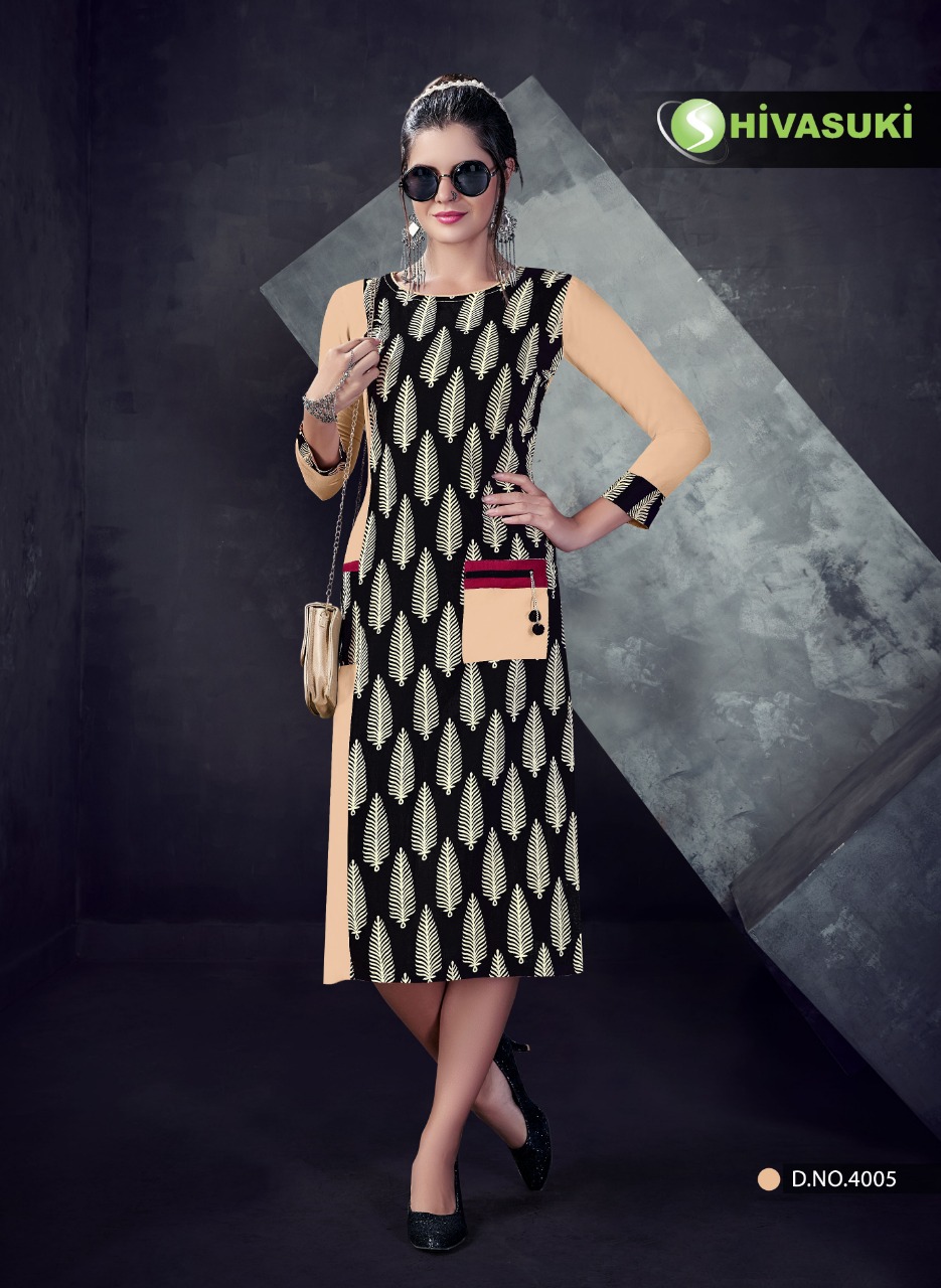 Swara Vol-4 By Shivasuki 4001 To 4008 Series Beautiful Colorful Stylish Fancy Casual Wear & Ethnic Wear & Ready To Wear Rayon Printed Kurtis At Wholesale Price