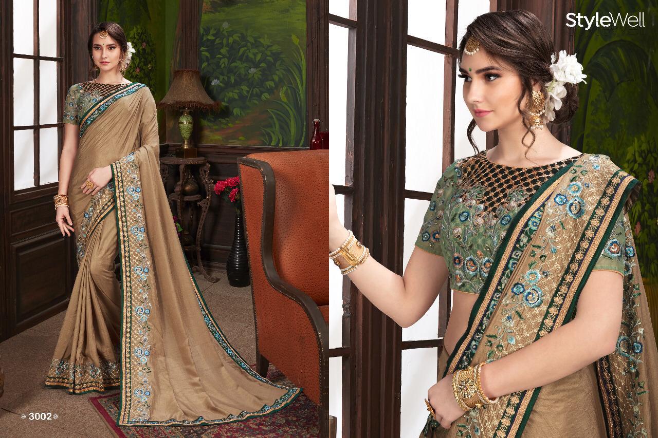 Swara By Stylewell 3001 To 3012 Series Indian Traditional Wear Collection Beautiful Stylish Fancy Colorful Party Wear & Occasional Wear Heritage Dola Silk Embroiderd Sarees At Wholesale Price