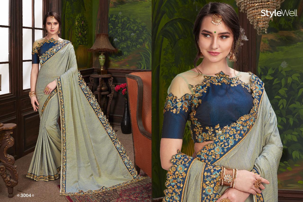 Swara By Stylewell 3001 To 3012 Series Indian Traditional Wear Collection Beautiful Stylish Fancy Colorful Party Wear & Occasional Wear Heritage Dola Silk Embroiderd Sarees At Wholesale Price
