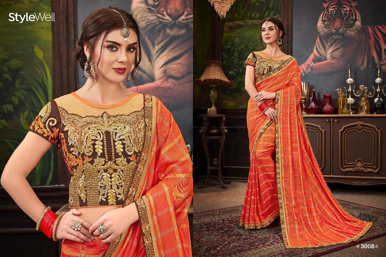 Swara By Stylewell 3001 To 3012 Series Indian Traditional Wear Collection Beautiful Stylish Fancy Colorful Party Wear & Occasional Wear Heritage Dola Silk Embroiderd Sarees At Wholesale Price