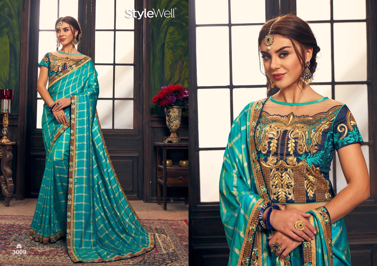 Swara By Stylewell 3001 To 3012 Series Indian Traditional Wear Collection Beautiful Stylish Fancy Colorful Party Wear & Occasional Wear Heritage Dola Silk Embroiderd Sarees At Wholesale Price