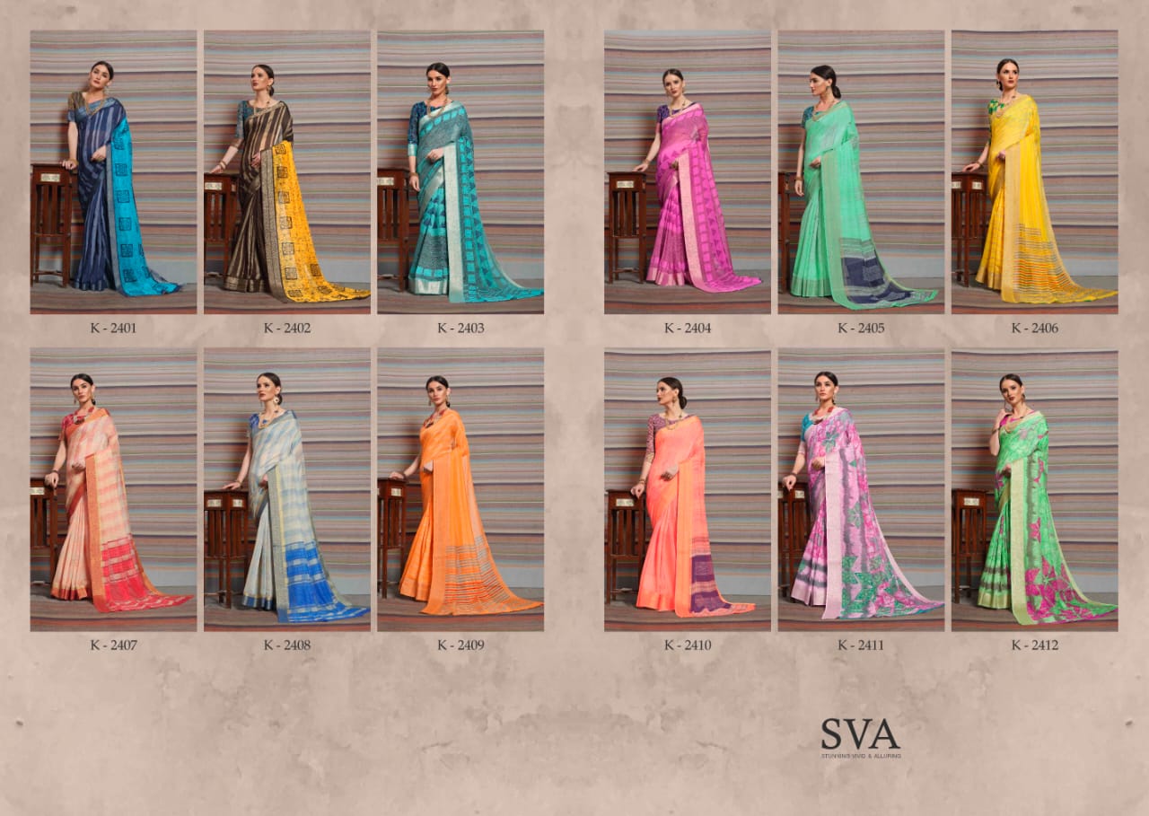 Swara By Sva 2401 To 2412 Series Indian Traditional Wear Collection Beautiful Stylish Fancy Colorful Party Wear & Occasional Wear Fancy Cotton Sarees At Wholesale Price