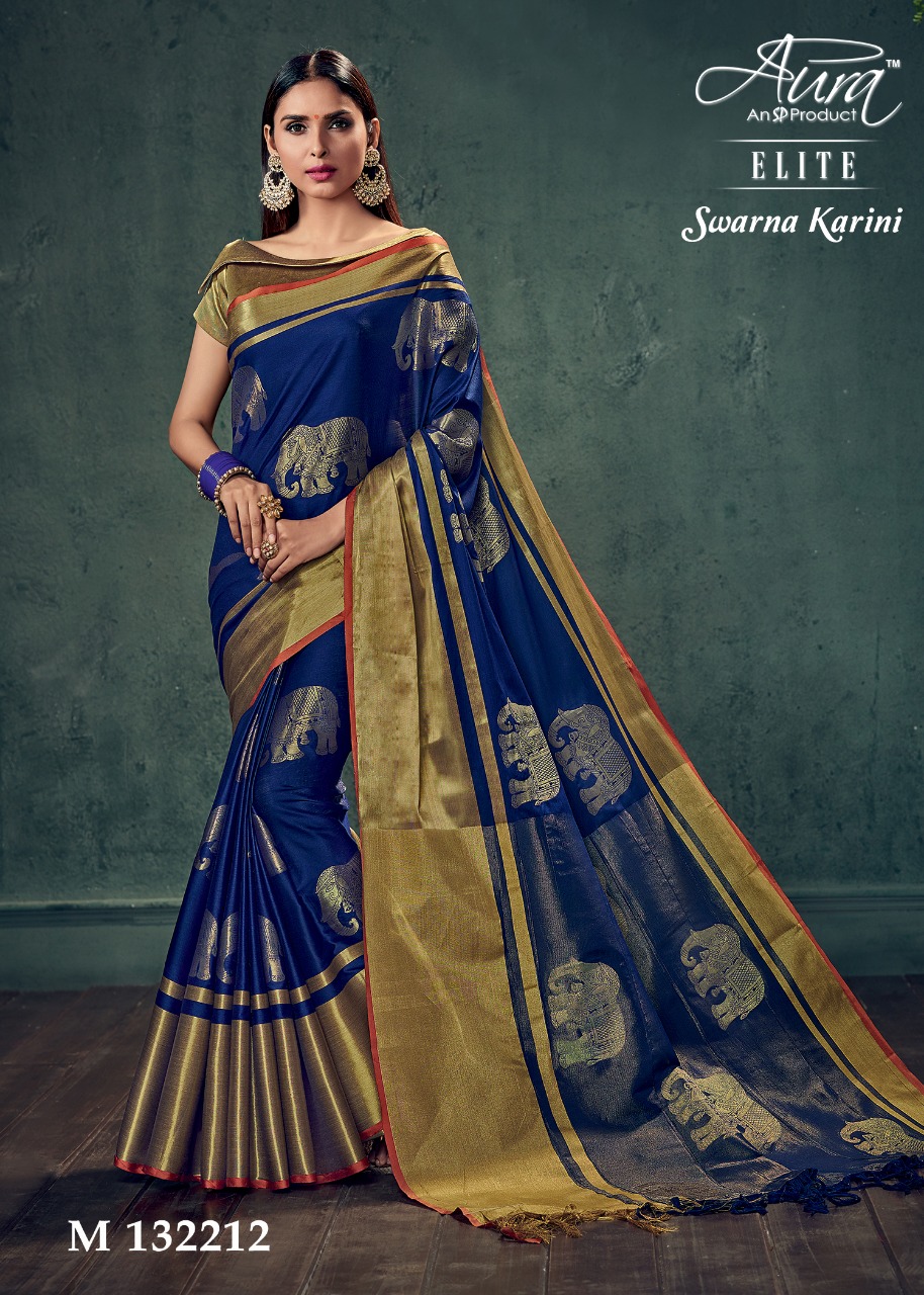 Swarna Karini By Aura 13211 To 13219 Series Indian Traditional Wear Collection Beautiful Stylish Fancy Colorful Party Wear & Occasional Wear Pure Cotton Silk Sarees At Wholesale Price