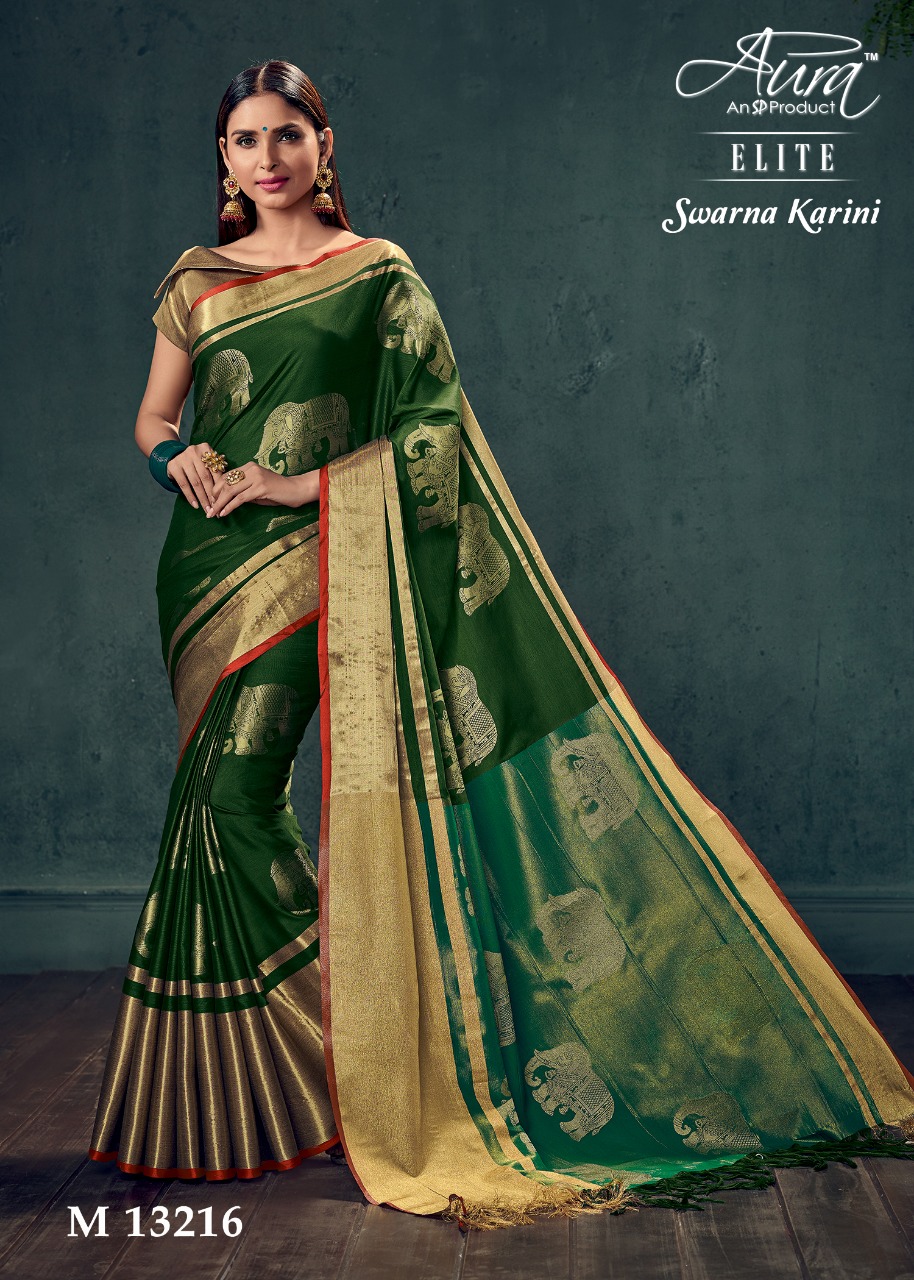 Swarna Karini By Aura 13211 To 13219 Series Indian Traditional Wear Collection Beautiful Stylish Fancy Colorful Party Wear & Occasional Wear Pure Cotton Silk Sarees At Wholesale Price