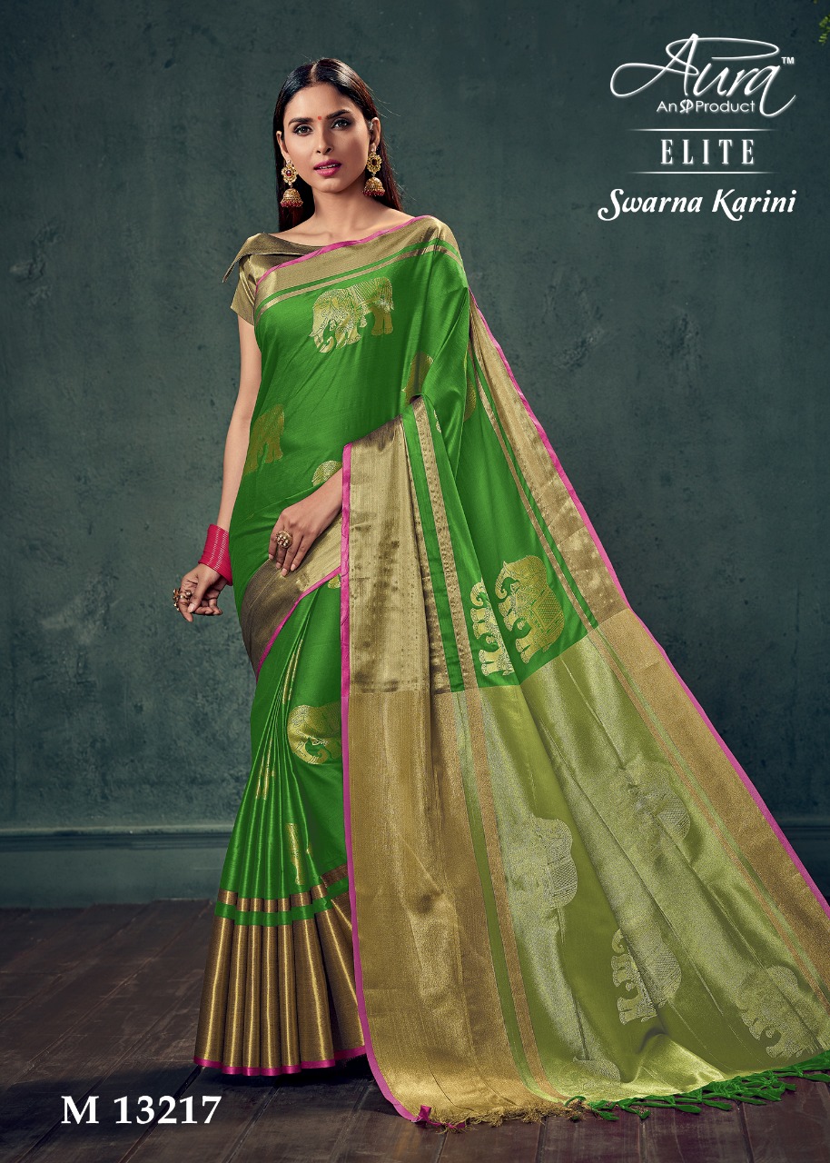 Swarna Karini By Aura 13211 To 13219 Series Indian Traditional Wear Collection Beautiful Stylish Fancy Colorful Party Wear & Occasional Wear Pure Cotton Silk Sarees At Wholesale Price