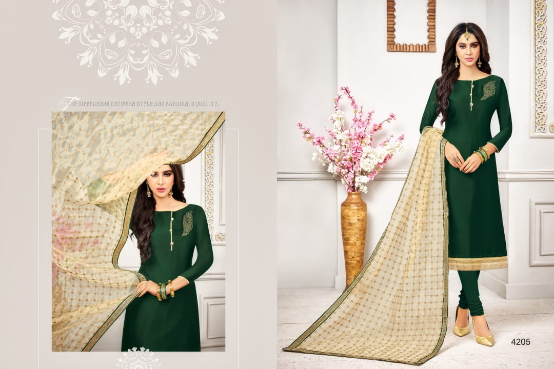 Swarovski By Rr Fashion 4201 To 4212 Series Beautiful Suits Stylish Fancy Colorful Party Wear & Ethnic Wear Collection Satin Georgette Embroidered Dresses At Wholesale Price