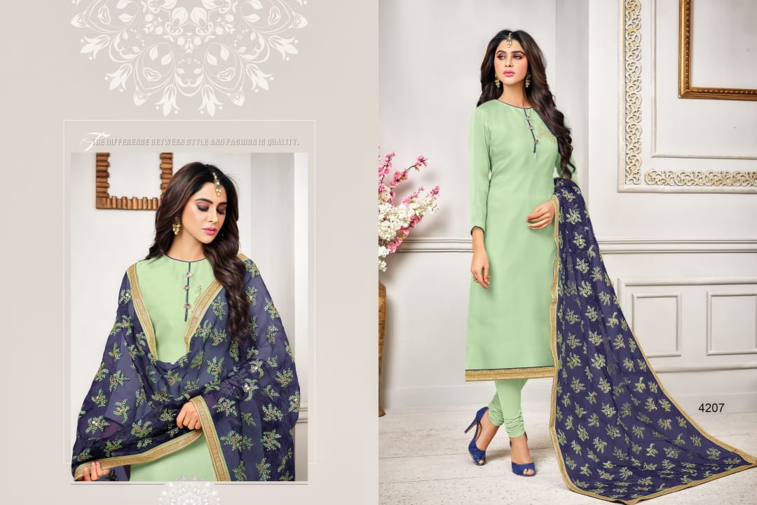Swarovski By Rr Fashion 4201 To 4212 Series Beautiful Suits Stylish Fancy Colorful Party Wear & Ethnic Wear Collection Satin Georgette Embroidered Dresses At Wholesale Price