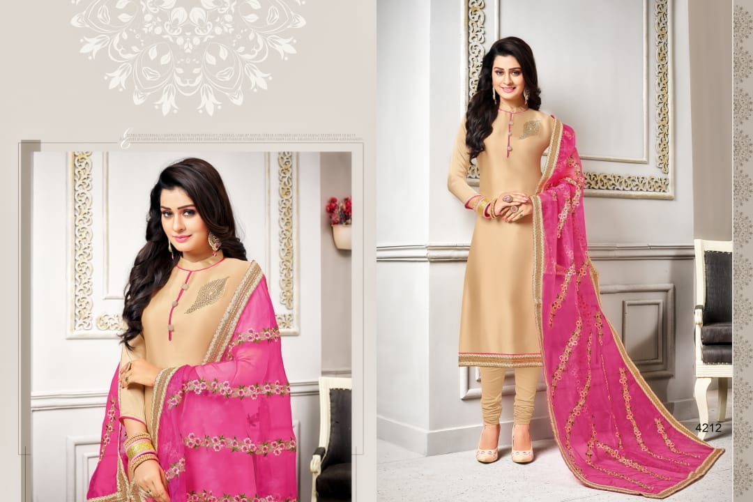 Swarovski By Rr Fashion 4201 To 4212 Series Beautiful Suits Stylish Fancy Colorful Party Wear & Ethnic Wear Collection Satin Georgette Embroidered Dresses At Wholesale Price
