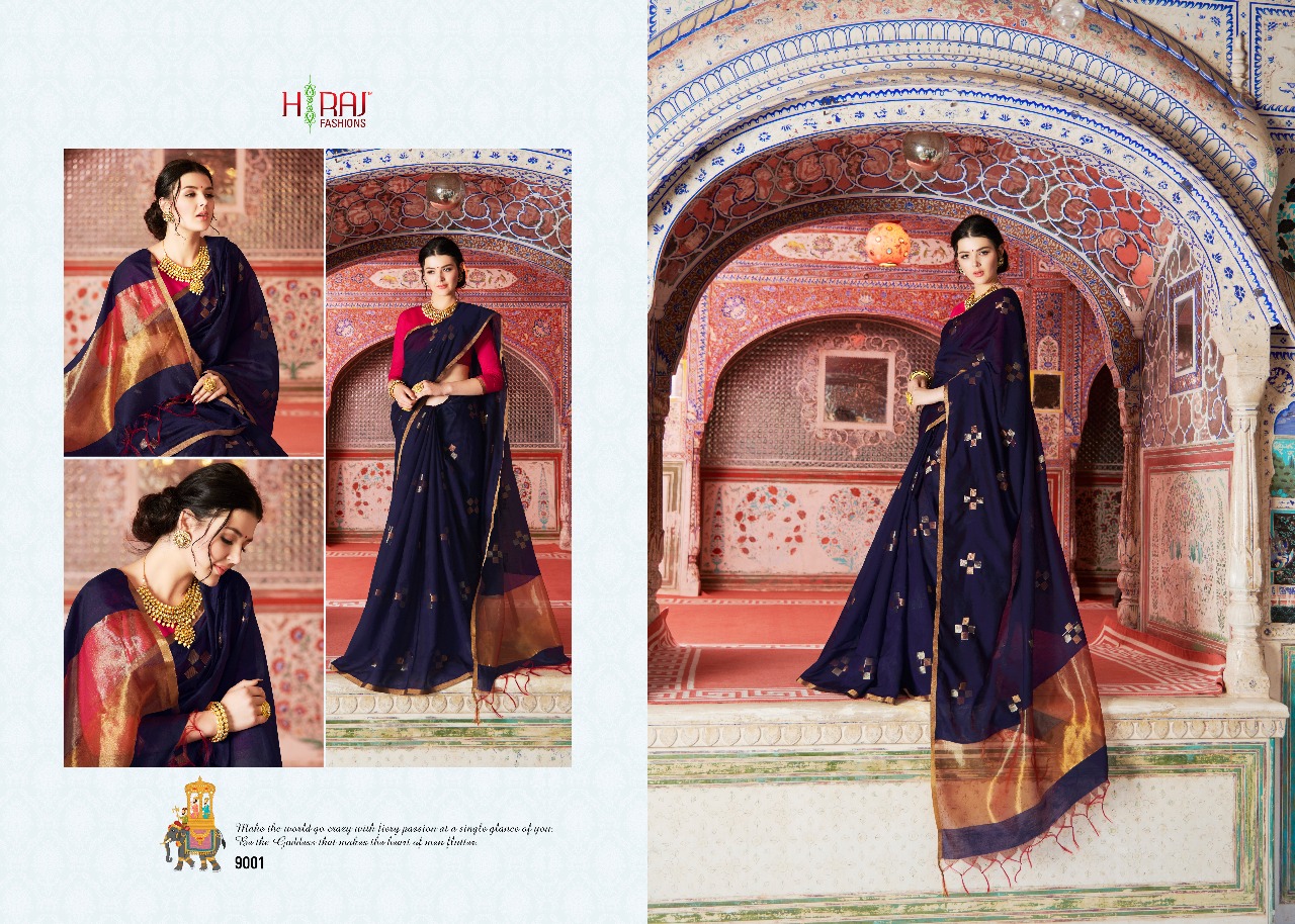Swastika By H Raj 9001 To 9012 Series Indian Beautiful Traditional Wear Collection Colorful Stylish Fancy Party Wear & Occasional Wear Banarasi Cotton Silk Sarees At Wholesale Price