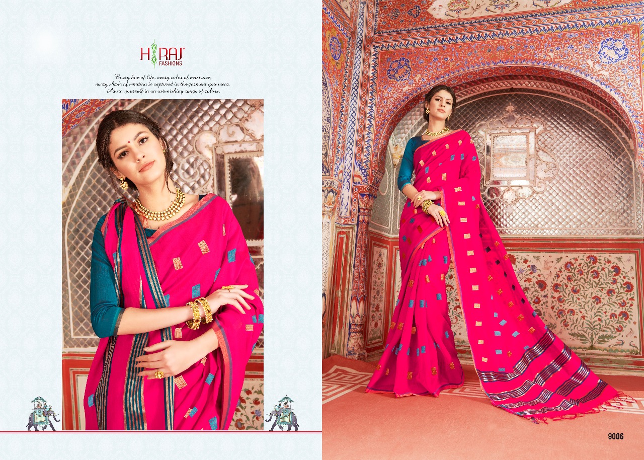 Swastika By H Raj 9001 To 9012 Series Indian Beautiful Traditional Wear Collection Colorful Stylish Fancy Party Wear & Occasional Wear Banarasi Cotton Silk Sarees At Wholesale Price