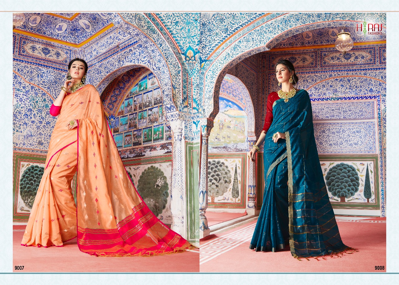 Swastika By H Raj 9001 To 9012 Series Indian Beautiful Traditional Wear Collection Colorful Stylish Fancy Party Wear & Occasional Wear Banarasi Cotton Silk Sarees At Wholesale Price