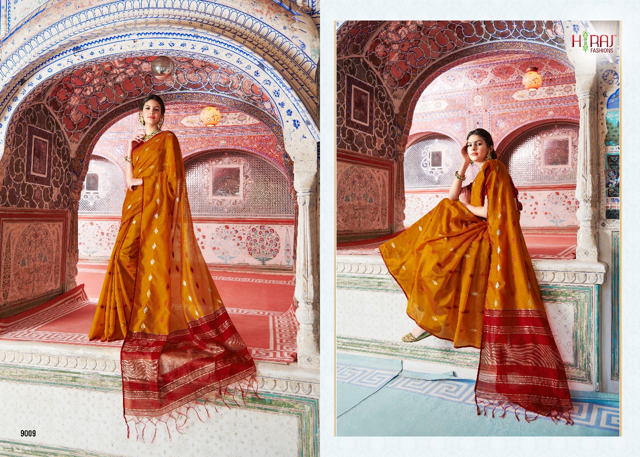 Swastika By H Raj 9001 To 9012 Series Indian Beautiful Traditional Wear Collection Colorful Stylish Fancy Party Wear & Occasional Wear Banarasi Cotton Silk Sarees At Wholesale Price