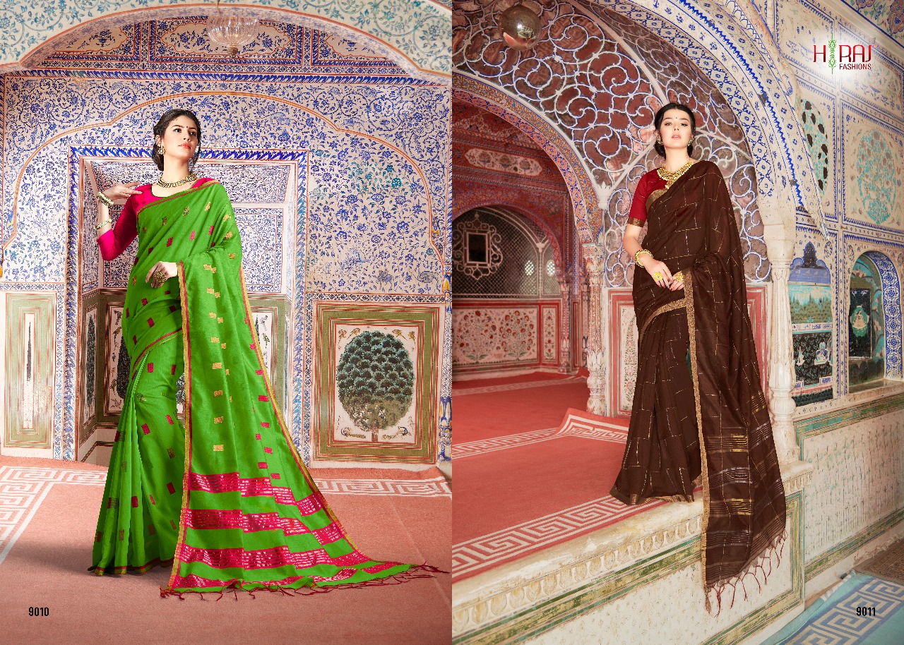 Swastika By H Raj 9001 To 9012 Series Indian Beautiful Traditional Wear Collection Colorful Stylish Fancy Party Wear & Occasional Wear Banarasi Cotton Silk Sarees At Wholesale Price