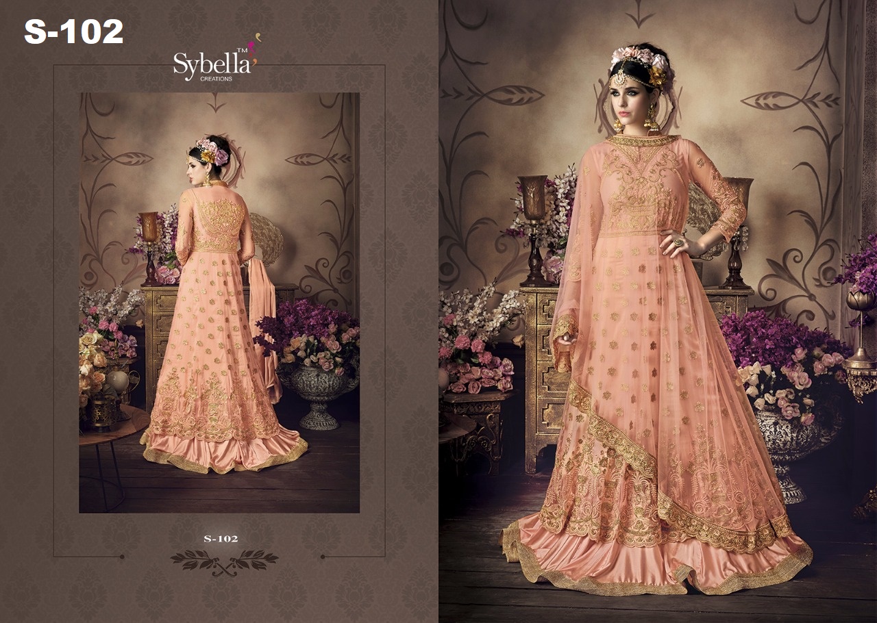 Sybella 100 Series By Sybella Creation Designer Bridal Wear Collection Beautiful Stylish Fancy Colorful Party Wear & Occasional Wear Heavy Net Embroidered Dresses At Wholesale Price