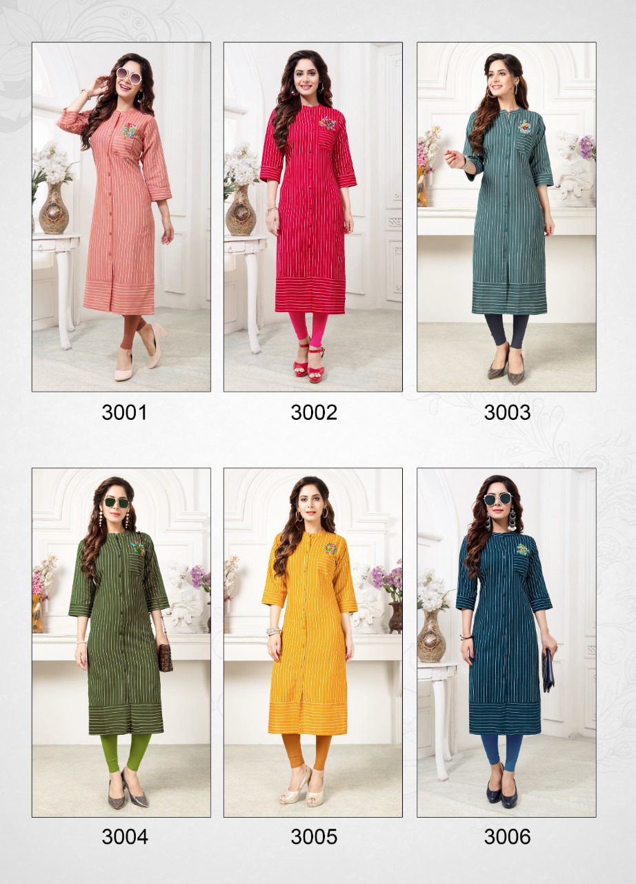 Symphony Vol-3 By Stree Fashion 3001 To 3006 Series Beautiful Colorful Stylish Fancy Casual Wear & Ethnic Wear & Ready To Wear Heavy Cotton Flex Khadi Printed Kurtis At Wholesale Price