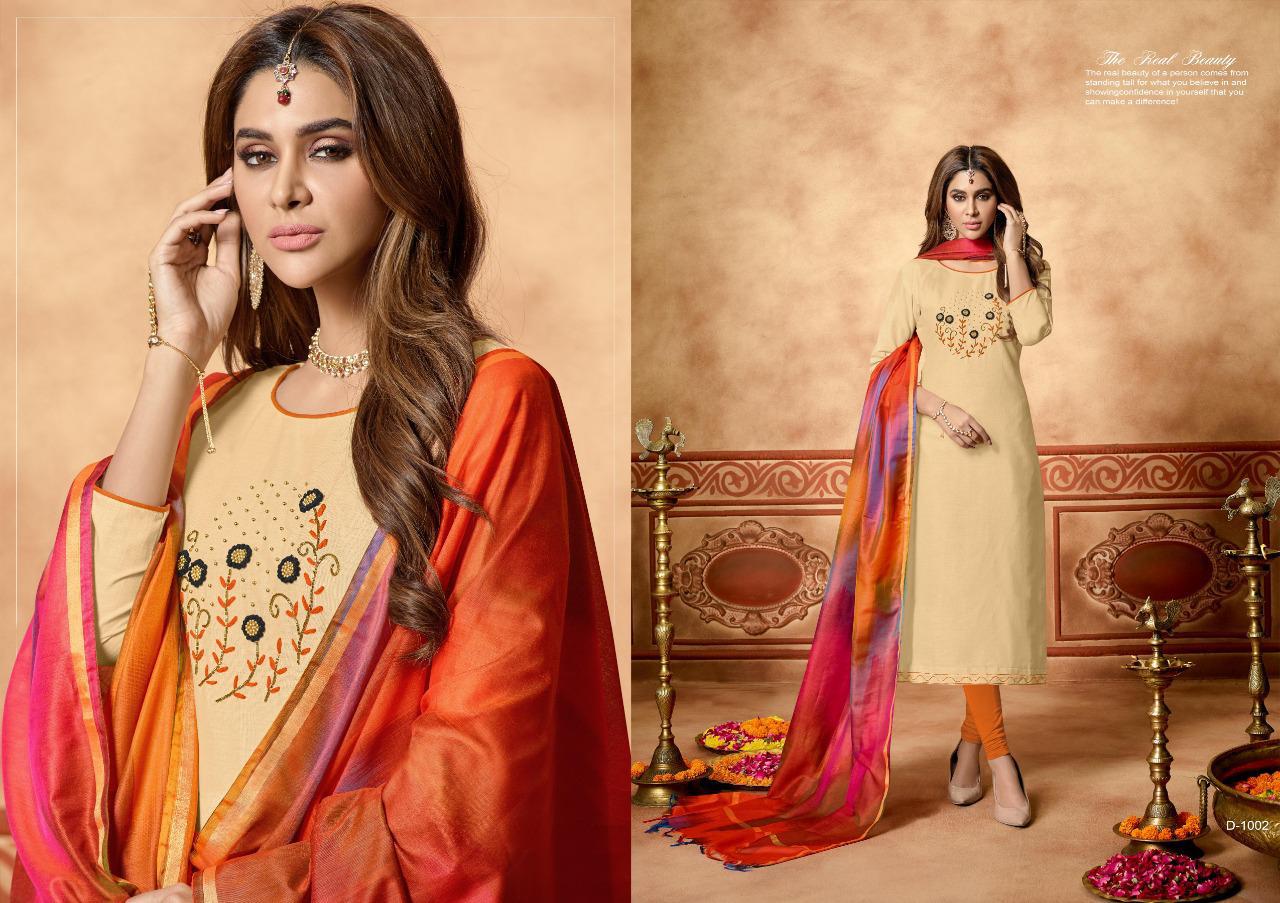 Tai Dai By Amrut Varsha Creation 1001 To 1010 Series Beautiful Suits Stylish Fancy Colorful Casual Wear & Ethnic Wear & Ready To Wear Heavy Cotton Slub With Handwork Dresses At Wholesale Price