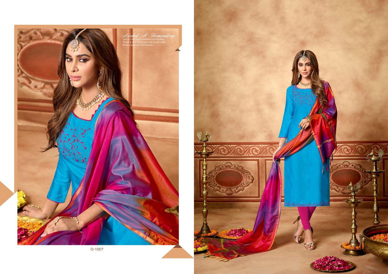 Tai Dai By Amrut Varsha Creation 1001 To 1010 Series Beautiful Suits Stylish Fancy Colorful Casual Wear & Ethnic Wear & Ready To Wear Heavy Cotton Slub With Handwork Dresses At Wholesale Price