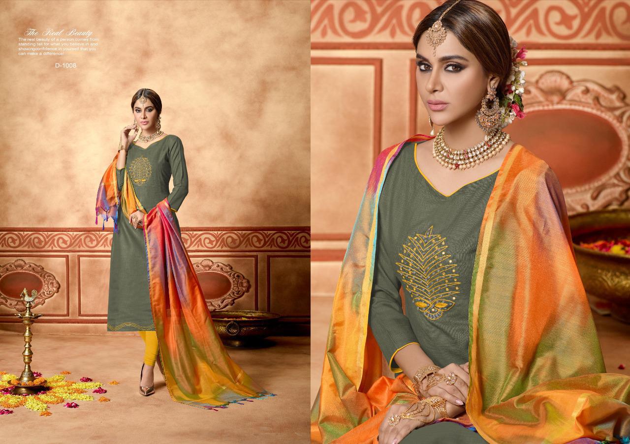 Tai Dai By Amrut Varsha Creation 1001 To 1010 Series Beautiful Suits Stylish Fancy Colorful Casual Wear & Ethnic Wear & Ready To Wear Heavy Cotton Slub With Handwork Dresses At Wholesale Price
