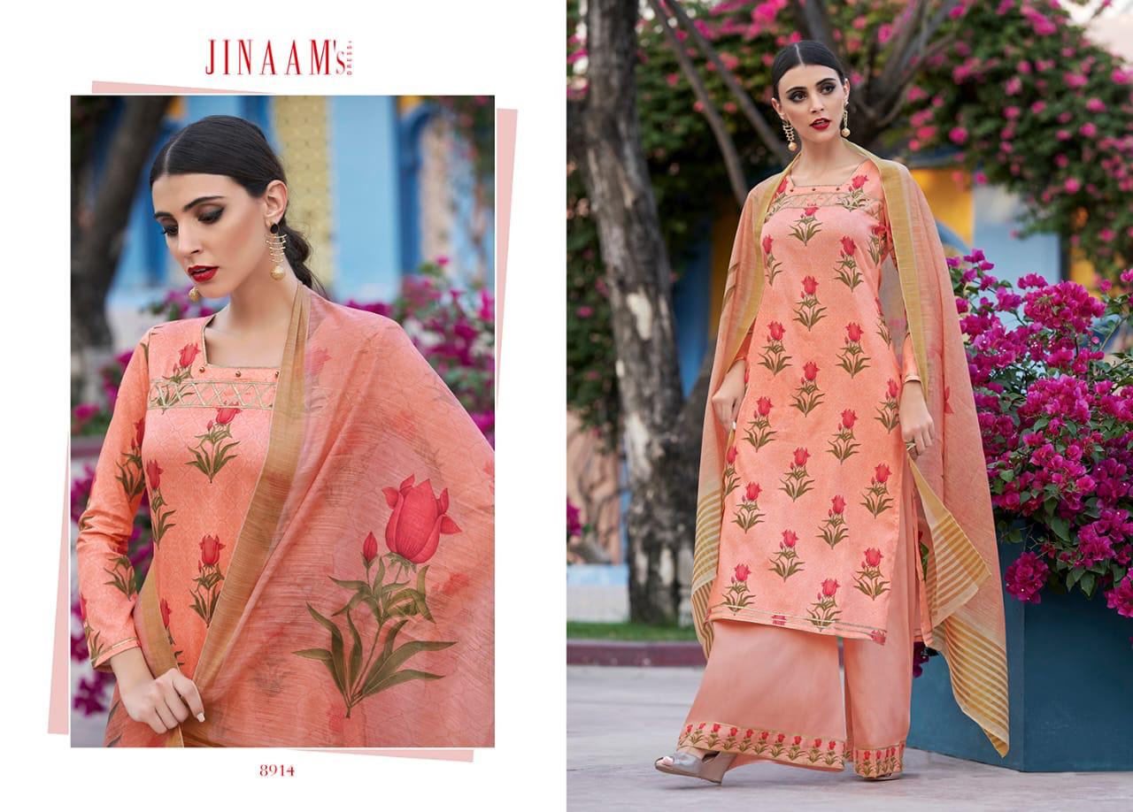 Taima By Jinaam Dresses 8910 To 8915 Series Beautiful Stylish Designer Printed And Embroidered Party Wear Occasional Wear Cotton Satin Digital Printed Dresses At Wholesale Price