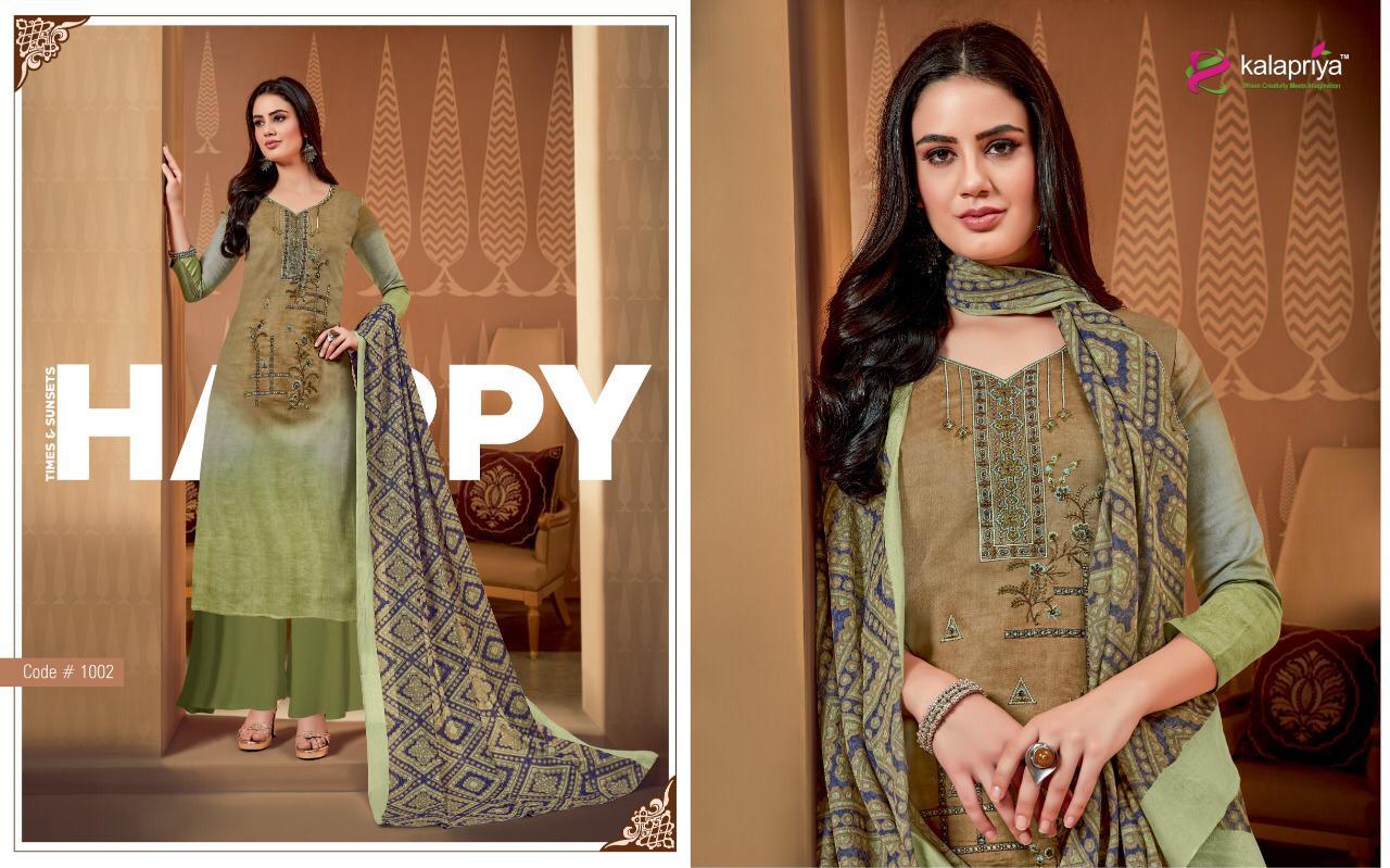 Taimur Vol-1 By Kalapriya 1001 To 1007 Series Designer Suits Beautiful Stylish Fancy Colorful Party Wear & Ethnic Wear Pure Original Heavy Satin Silk Digital Print Dresses At Wholesale Price