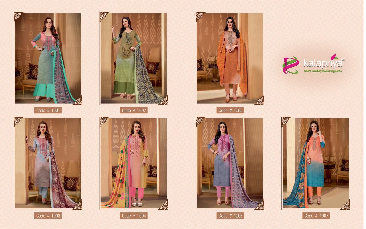 Taimur Vol-1 By Kalapriya 1001 To 1007 Series Designer Suits Beautiful Stylish Fancy Colorful Party Wear & Ethnic Wear Pure Original Heavy Satin Silk Digital Print Dresses At Wholesale Price