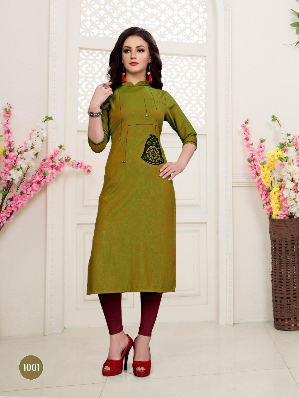 Tamana Vol-1 By T S Fashion 1001 To 1008 Series Designer Collection Suits Beautiful Stylish Fancy Colorful Party Wear & Occasional Wear Rayon Namo Slub Kurtis At Wholesale Price