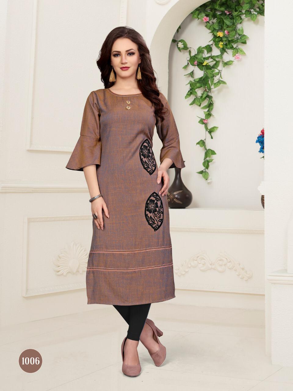 Tamana Vol-1 By T S Fashion 1001 To 1008 Series Designer Collection Suits Beautiful Stylish Fancy Colorful Party Wear & Occasional Wear Rayon Namo Slub Kurtis At Wholesale Price