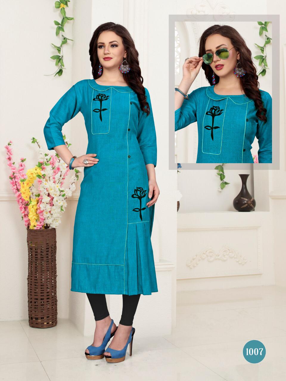 Tamana Vol-1 By T S Fashion 1001 To 1008 Series Designer Collection Suits Beautiful Stylish Fancy Colorful Party Wear & Occasional Wear Rayon Namo Slub Kurtis At Wholesale Price
