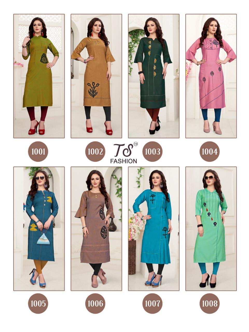 Tamana Vol-1 By T S Fashion 1001 To 1008 Series Designer Collection Suits Beautiful Stylish Fancy Colorful Party Wear & Occasional Wear Rayon Namo Slub Kurtis At Wholesale Price