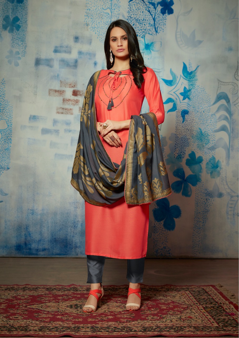 Tamanna By Feminista 161 To 165 Series Beautiful Stylish Fancy Colorful Casual Wear & Ethnic Wear & Ready To Wear Viscose Muslin With Handwwork Kurtis With Dupatta At Wholesale Price