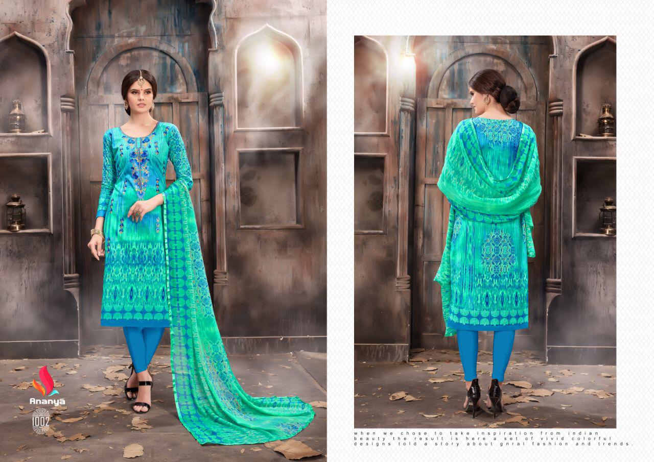 Tania By Ananya 1001 To 1010 Series Beautiful Winter Collection Suits Stylish Fancy Colorful Casual Wear & Ethnic Wear Pure Cotton Cambric Dresses At Wholesale Price