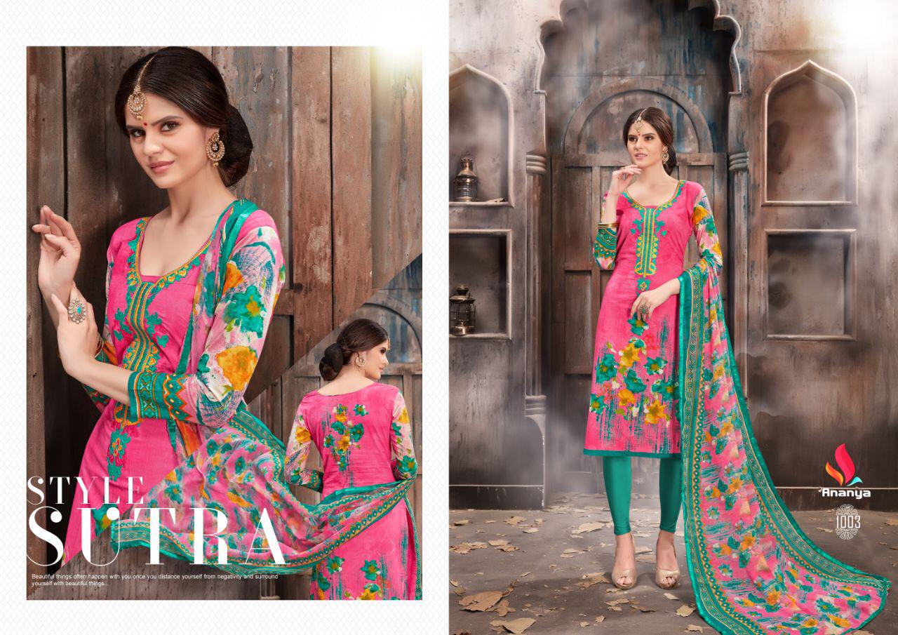 Tania By Ananya 1001 To 1010 Series Beautiful Winter Collection Suits Stylish Fancy Colorful Casual Wear & Ethnic Wear Pure Cotton Cambric Dresses At Wholesale Price