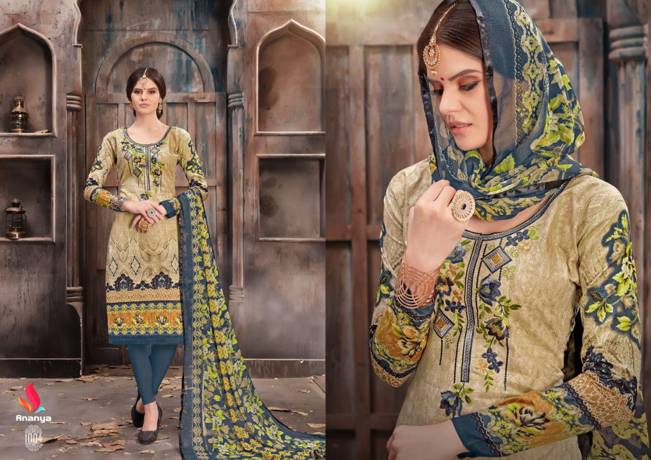 Tania By Ananya 1001 To 1010 Series Beautiful Winter Collection Suits Stylish Fancy Colorful Casual Wear & Ethnic Wear Pure Cotton Cambric Dresses At Wholesale Price