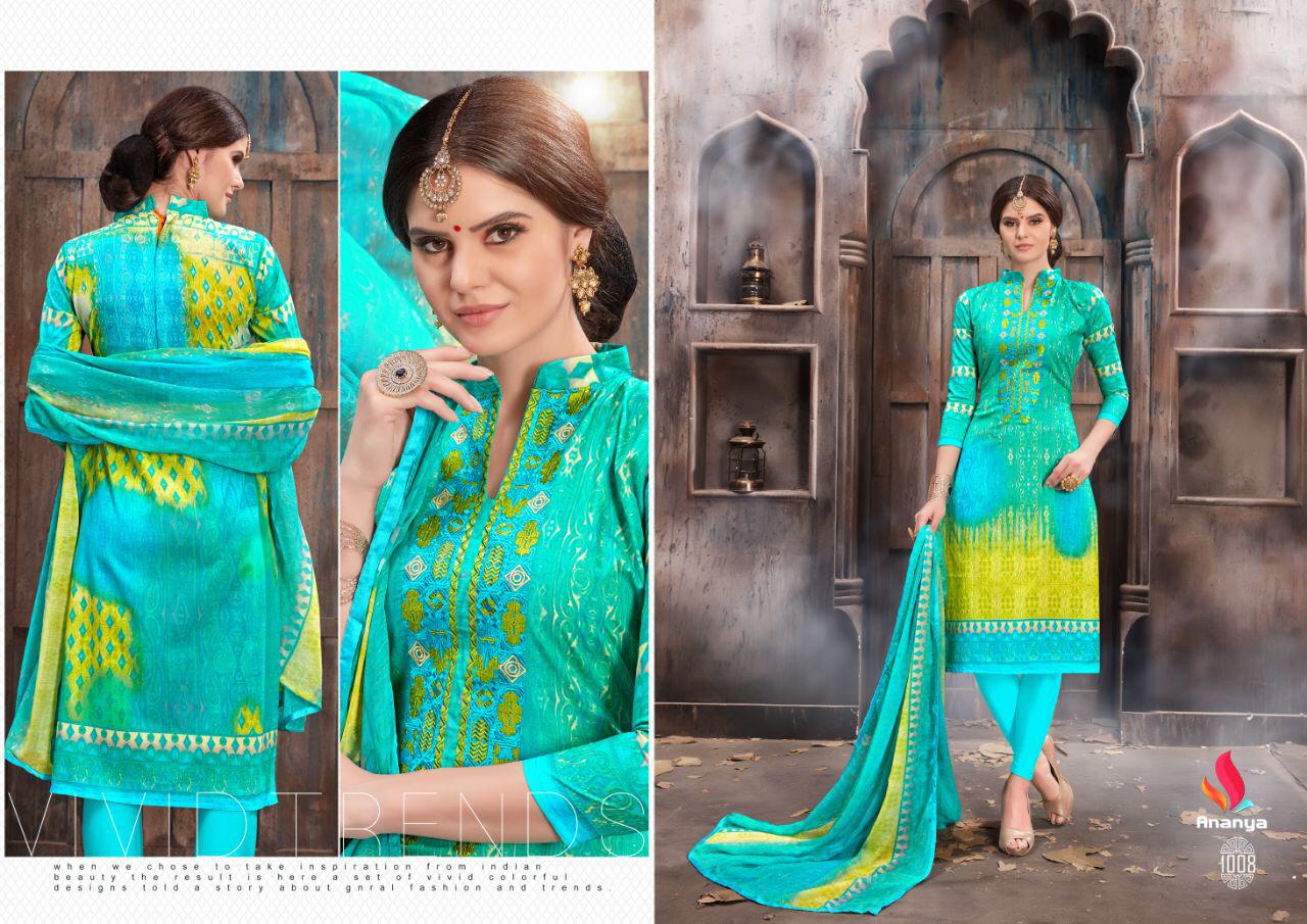 Tania By Ananya 1001 To 1010 Series Beautiful Winter Collection Suits Stylish Fancy Colorful Casual Wear & Ethnic Wear Pure Cotton Cambric Dresses At Wholesale Price